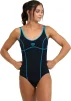 Купальник закритий для жіночийок Arena TANIA CLIP BACK SWIMSUIT ONE P чорний, блакитний жіночий 44 (005974-580) - 1