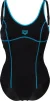 Купальник закритий для жіночийок Arena TANIA CLIP BACK SWIMSUIT ONE P чорний, блакитний жіночий 44 (005974-580) - 3