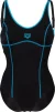 Купальник закритий для жіночийок Arena TANIA CLIP BACK SWIMSUIT ONE P чорний, блакитний жіночий 38 (005974-580) - 3