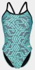 Купальник закритий для жінок Arena ESCAPE SWIMSUIT CHALLENGE BACK бірюзовий, чорний Жін 44 - 1