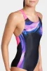 Купальник закритий для жінок Arena DREAMHLINE SWIMSUIT V BACK чорний, фіолетовий, бірюзовій Жін 42 - 7
