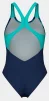 Купальник закритий для жінок Arena DREAMHLINE SWIMSUIT V BACK синій, бірюзовий Жін - 4