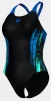 Купальник закритий для жінок Arena BREATH SWIMSUIT V BACK LB синій, чорний, бірюзовий Жін - 2