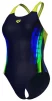 Купальник закритий для жінок Arena BREATH SWIMSUIT V BACK LB чорний, жовтий, зелений, синій Жін - 3