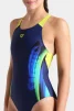 Купальник закритий для жінок Arena BREATH SWIMSUIT V BACK LB чорний, жовтий, зелений, синій Жін - 7