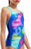 Купальник закритий для дівчат Arena SPRAY PAINT SWIMSUIT SWIM PRO синій, рожевий, жовтий дитячий 128 см (010286-740) - 3