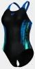Купальник закритий для жінок Arena BREATH SWIMSUIT V BACK LB синій, чорний, бірюзовий Жін - 2