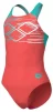Купальник для дівчат Arena PASTIME SWIMSUIT V BACK моркв'яний, бірюзовий, білий Діт - 8