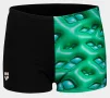 Плавки-боксери для хлопців Arena FOAM SWIM SHORT чорний, зелений, бірюзовий Діт - 1