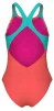 Купальник для дівчат Arena PASTIME SWIMSUIT V BACK моркв'яний, бірюзовий, білий Діт - 12