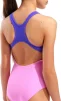 Купальник закритий для дівчат Arena DIM LIGHT SWIMSUIT SWIM PRO BA рожевий, фіолетовий дитячий 128 см (008104-980) - 4