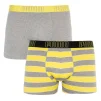 Труси-боксери Puma YD BOLD STRIPE BOXER 2P сірий, жовтий Чол L - 1