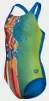 Купальник для дівчат Arena PALETTE SWIMSUIT SWIM PRO BACK блакитний, жовтий, мультикольор Діт 128 см - 2