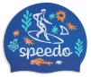 Шапка для плавання Speedo SLOGAN PRT CAP JU/JF/JM синій, білий Діт OSFM - 3
