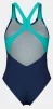 Купальник закритий для жінок Arena DREAMHLINE SWIMSUIT V BACK синій, бірюзовий Жін 40 - 8