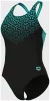 Купальник закритий для жінок Arena KIKKO V SWIMSUIT V BACK GRAPHI чорний, зелений Жін 42 - 3