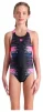 Купальник для дівчат Arena RHYTHM SWIMSUIT V BACK L чорний, рожевий Діт 140 см - 1