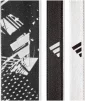 Пов'язки на голову Adidas Hairbands (Graphic) 3pk чорний, білий One Size (ADAC-16161) - 2