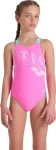 Купальник закритий для дівчат Arena TALES SWIMSUIT V BACK рожевий, бірюзовий дитячий 164 см (009085-980)