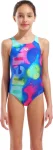 Купальник закритий для дівчат Arena SPRAY PAINT SWIMSUIT SWIM PRO синій, рожевий, жовтий дитячий 128 см (010286-740)