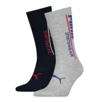 Шкарпетки Puma MEN LOGO CLASSIC SOCK 2P темно-синій, сірий Чол 39-42