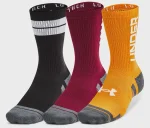 Шкарпетки Under Armour Perf Tech Nov 3pk Crew чорний, бордовий, помаранчевий XL (1379515-625)