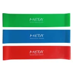 Набір резинок для фітнесу Meta Elastic bands Set of 3 pcs зелений, синій, червоний Уні 60х5 см