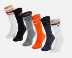 Шкарпетки Nike U NK ED PLS CSH CRW 6P 144 RTO білий, чорний, сірий, помаранчевий Уні 38-42