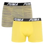 Труси-боксери Puma SPACEDYE STRIPE BOXER 2P сірий, жовтий Чол M
