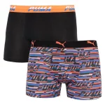 Труси-боксери Puma LOGO AOP BOXER 2P чорний, помаранчевий, синій Чол S
