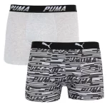 Труси-боксери Puma LOGO AOP BOXER 2P сірий, білий, чорний Чол S