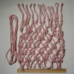 Баскетбольна сітка, шнур діаметром 6,5 мм. (стандартна) біла з червоним відтінком 10117