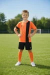 Дитяча футбольна форма форма X2 League (футболка+шорти), розмір M (оранжевий/чорний) D2001OR/BK-M
