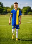 Дитяча футбольна форма X2 League (футболка+шорти), розмір L (синій/жовтий)