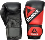 Боксерські рукавиці Reebok Combat Leather Boxing Gloves чорний, червоний 10 унцій (RSCB-10110RD-10)