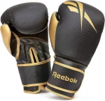 Боксерські рукавиці Reebok Boxing Gloves чорний, золото Чол 16 унцій