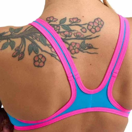 Купальник Arena ONE BIGLOGO ONE PIECE блакитний, рожевий Жін 40