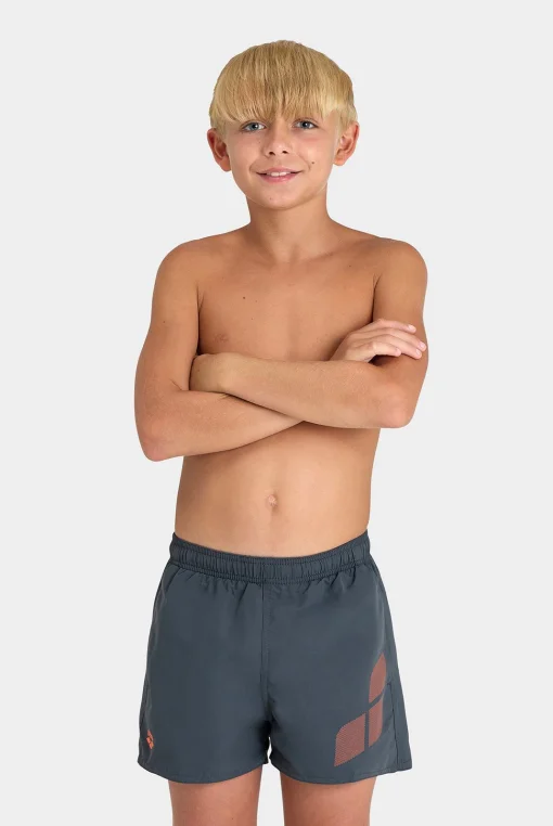 Шорти для плавання Arena BEACH SHORT LOGO R сірий, помаранчевий Діт
