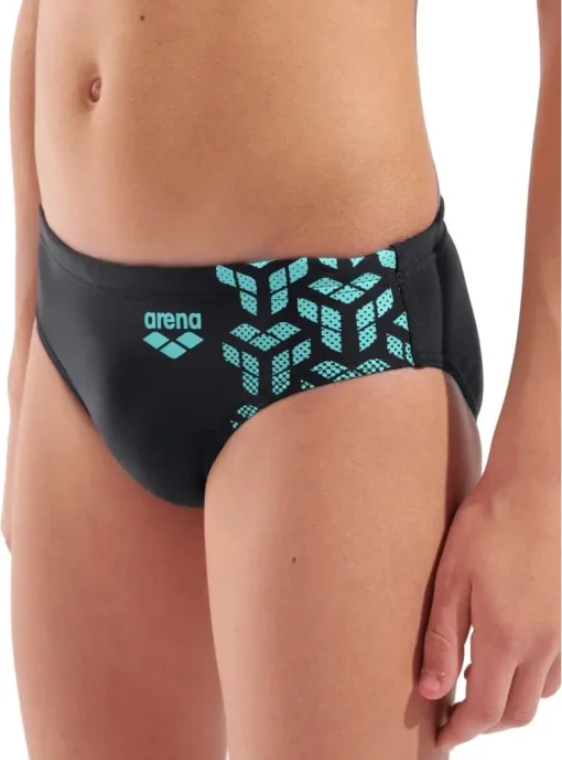 Плавки-сліпи для хлопчиків Arena KIKKO V SWIM BRIEFS GRAPHIC чорний, бірюзовий дитячий 164 см (006722-508)