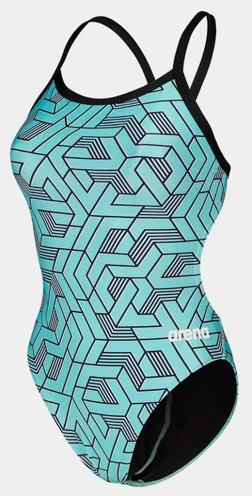 Купальник закритий для жінок Arena ESCAPE SWIMSUIT CHALLENGE BACK бірюзовий, чорний Жін 44