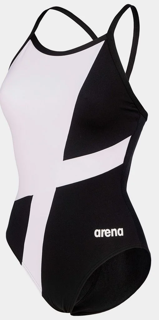 Купальник закритий для жінок Arena DIAMOND SWIMSUIT LIGHTDROP BAC чорний, білий Жін 36