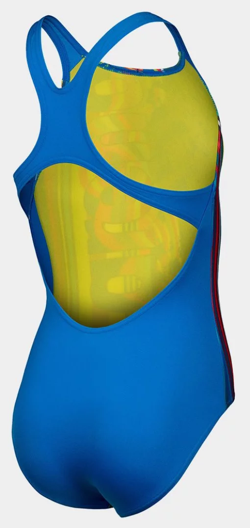 Купальник для дівчат Arena PALETTE SWIMSUIT SWIM PRO BACK блакитний, жовтий, мультикольор Діт 116 см