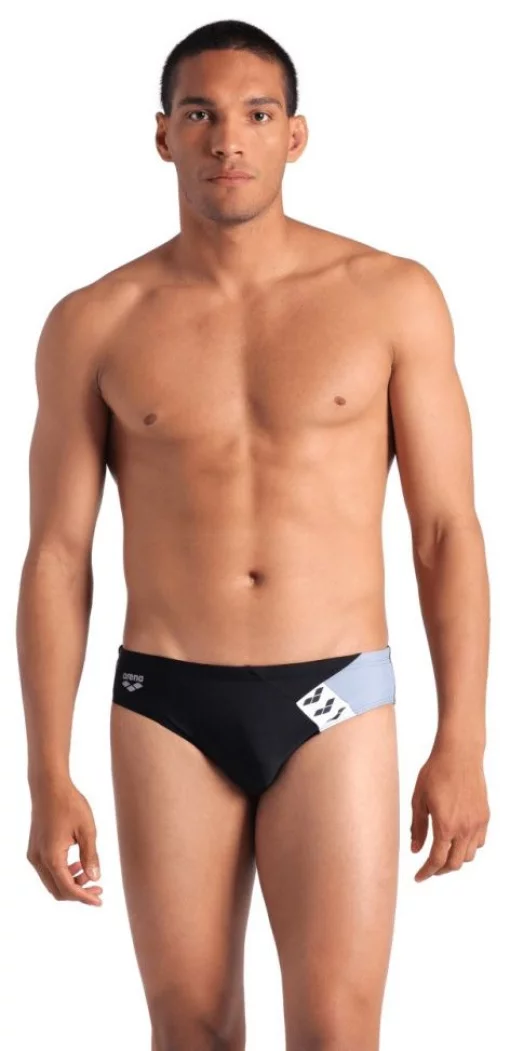 Плавки-сліпи для чоловікі Arena STRIPE SWIM BRIEFS чорний, сірий Чол 100