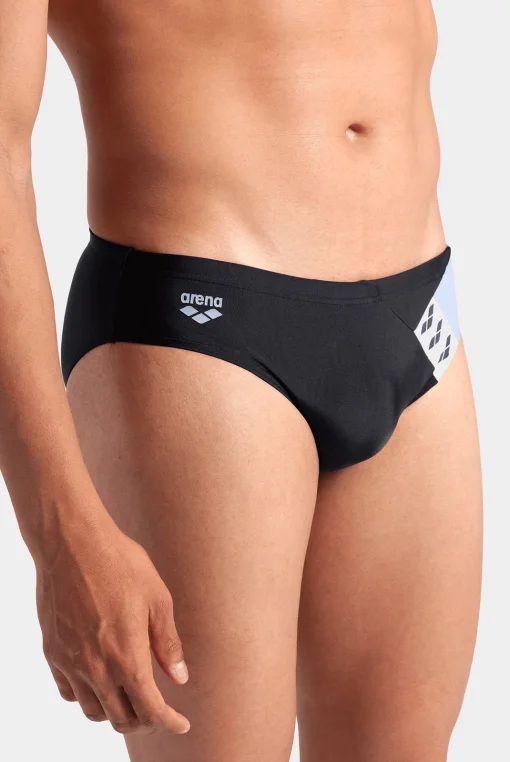 Плавки-сліпи для чоловікі Arena STRIPE SWIM BRIEFS чорний, сірий Чол