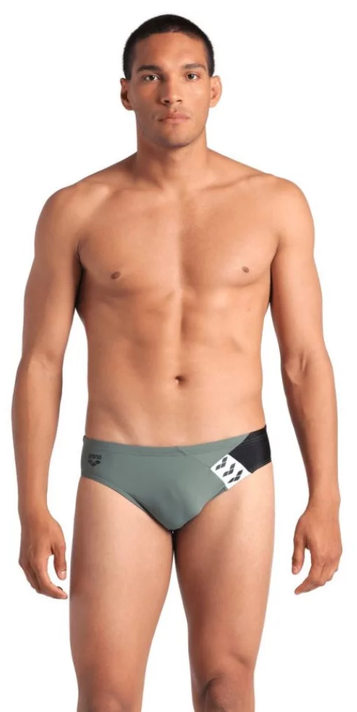 Плавки-сліпи для чоловікі Arena STRIPE SWIM BRIEFS оливкй, чорний Чол 100