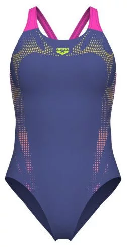 Купальник закритий для жінок Arena SPIDER WEB SWIMSUIT V BACK рожевий Жін