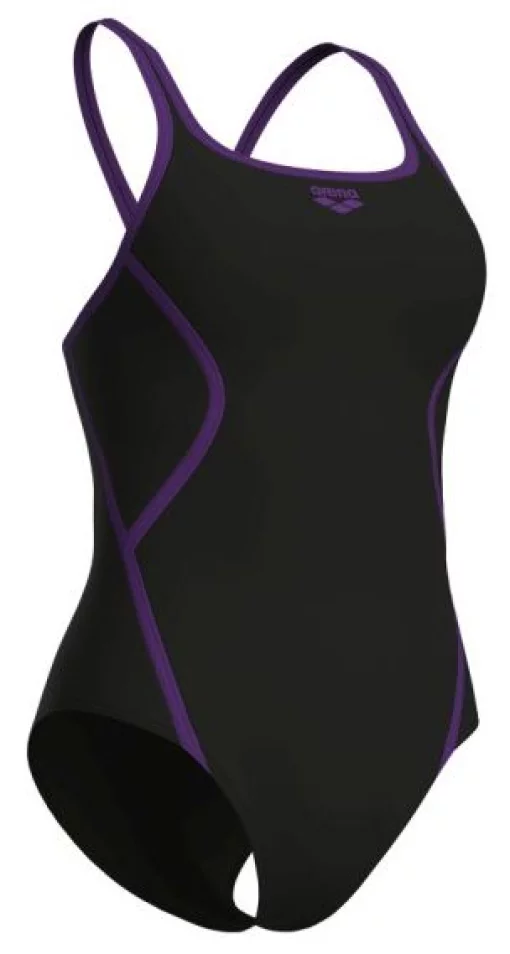 Купальник закритий для жінок Arena PRO_FILE SWIMSUIT SOLID чорний, фіолетовий Жін 38