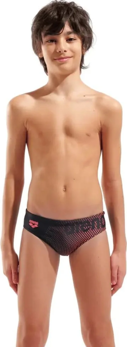 Плавки-сліпи для хлопчиків Arena DIM LIGHT SWIM BRIEFS чорний, кораловий дитячий 128 см (008148-504)