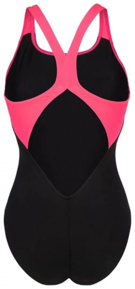 Купальник закритий для жінок Arena DREAMHLINE SWIMSUIT V BACK чорний, фіолетовий, бірюзовій Жін