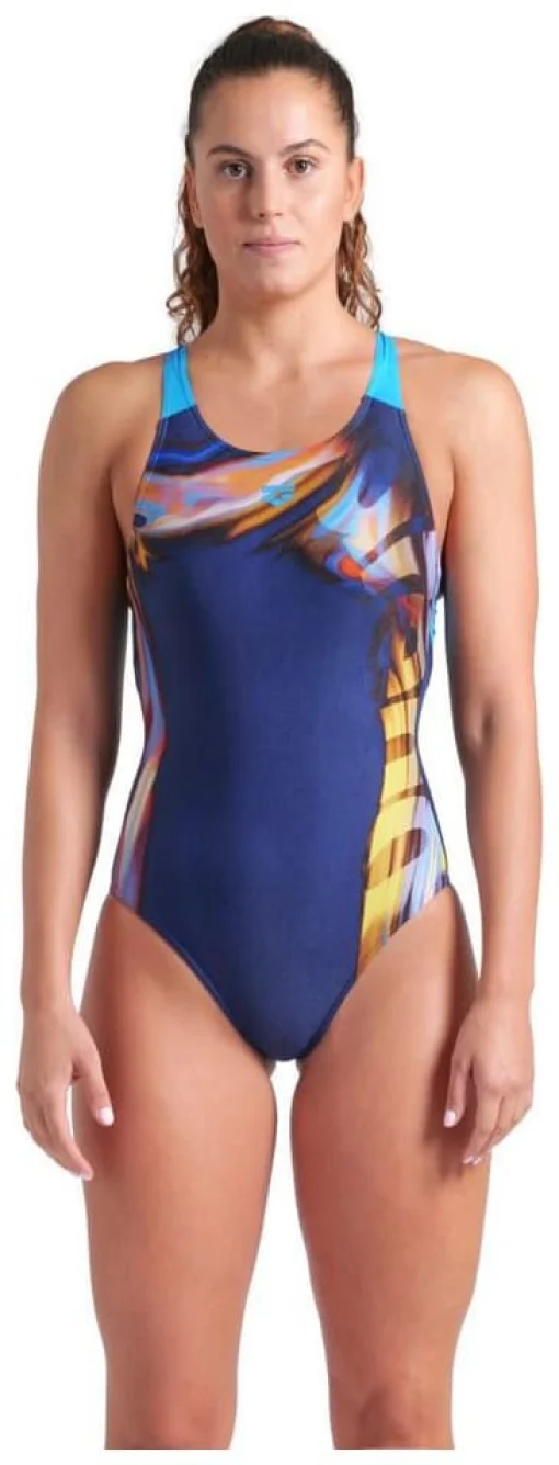 Купальник закритий для жінок Arena DREAMHLINE SWIMSUIT V BACK темно-синій Жін
